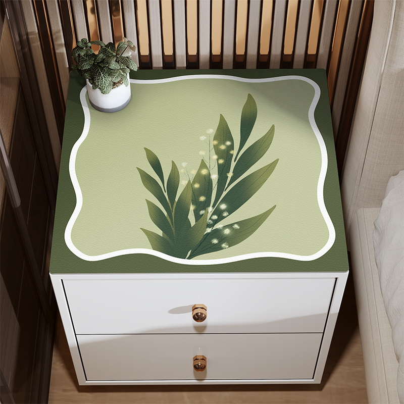 Cubierta De La mesita de noche de cuero nórdico estera impermeable a prueba de aceite estera de mesa moderna simple corte lavable a prueba de polvo estera de escritorio