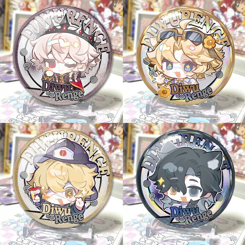 Identity V Q-Version Rainbow Laser Badge Pin Bag Charm Night Watch Prophet Knight Explorer Brooch Gift Identity V Q-Version Rainbow Laser Badge Pin Bag Charm Night Watch Prophet Knight Explorer Brooch Gift