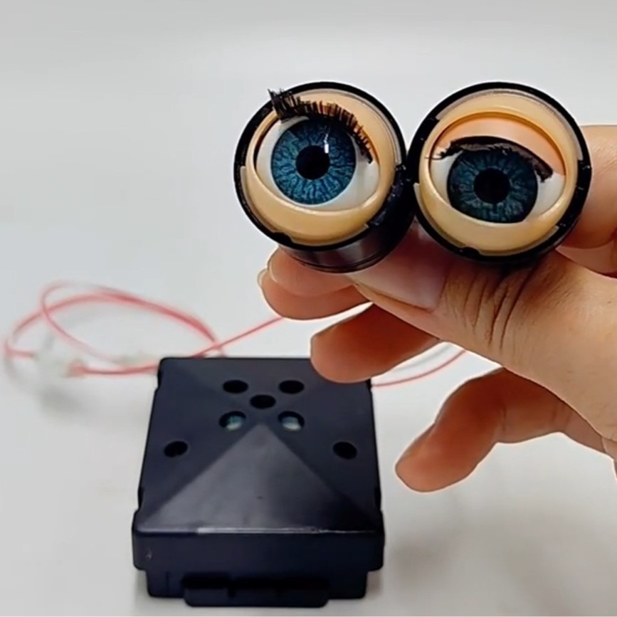 Accesorios de juguetes de equipaje de pelo directo de fábrica, muñecas, muñecas, ojos, ojos, ojos, humanos artificiales, fanáticos del movimiento eléctrico que parpadean
