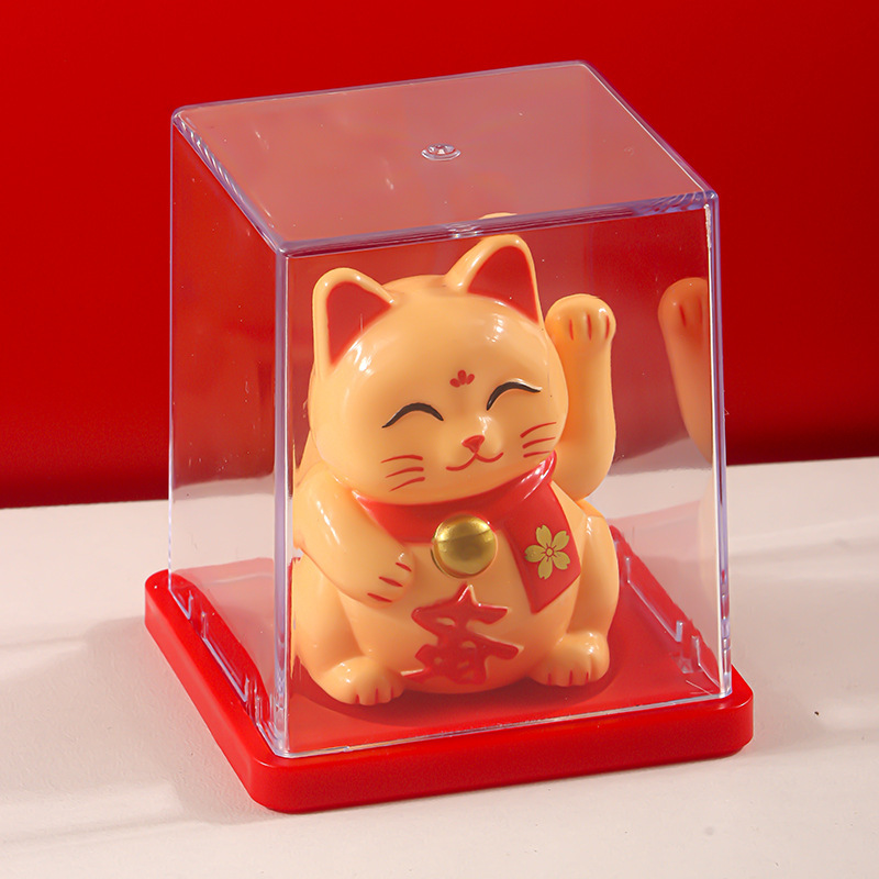 国境を越えた全国トレンドソーラー 2inch ミニ招き猫自動手振り縁起の良い家庭用車の中央制御装飾品ギフト|undefined