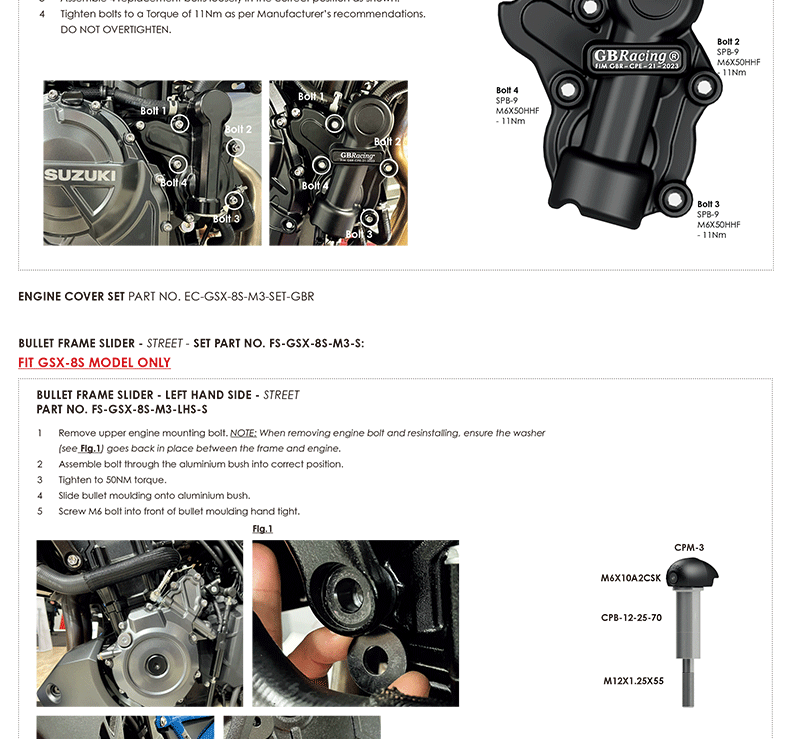 Suitable for Suzuki Gsx-8S/8R V-Strom 800De Engine Protection Side Cover Suzuki Gsx8R