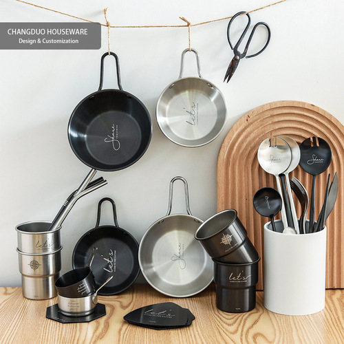 Black stainless steel straw Nordic portable outdoor camping picnic supplies Internet celebrity popular supply gift wholesale