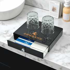 酒店洗漱用品轻奢收纳盒高端客房易耗品收纳托盘一次性防水牙具盒