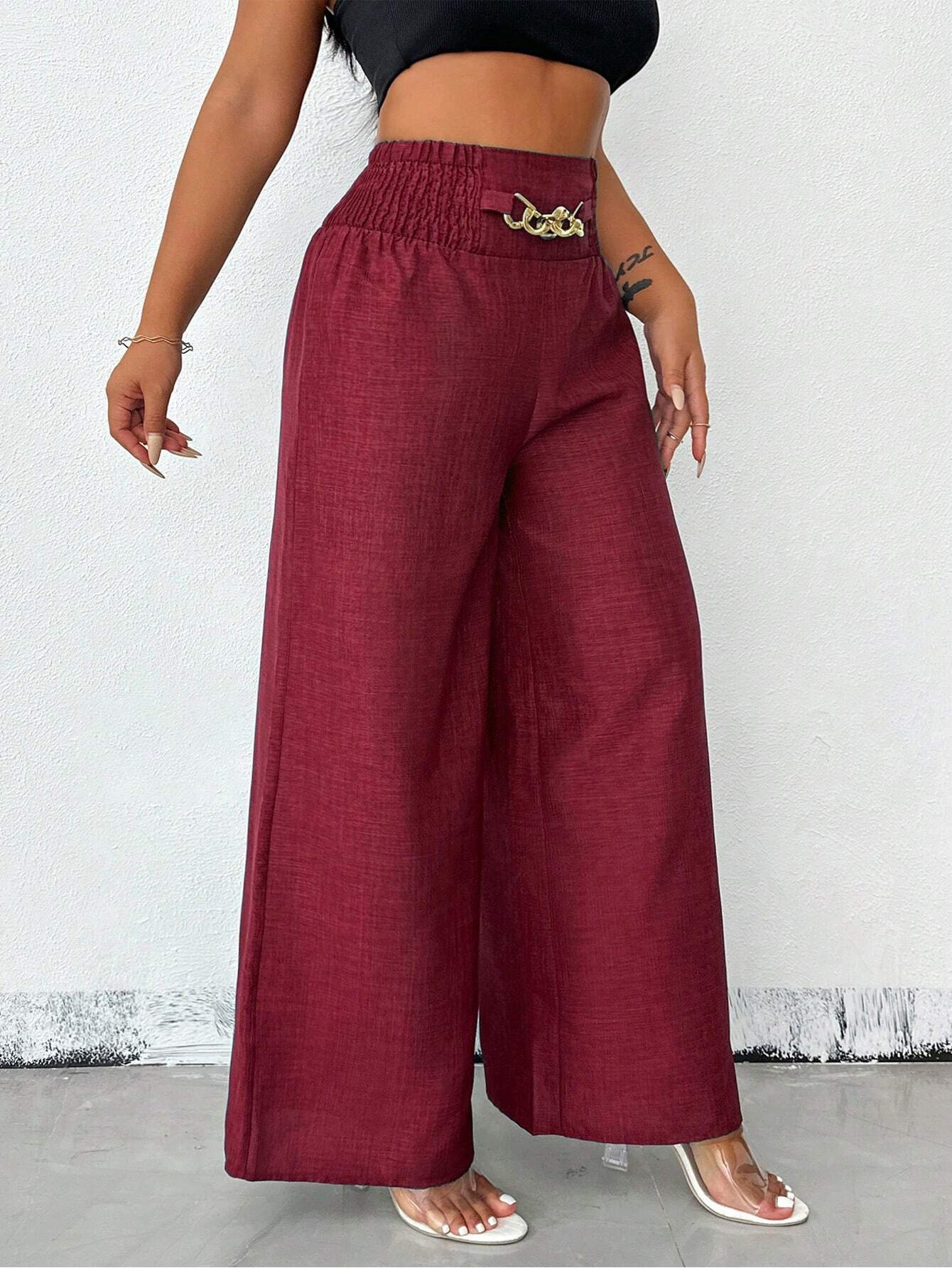 273g Weight Straight Pants Pants Length Polyester Fabric Type Low Waist Waist Line Casual Pants Pants Type Inelastic Elasticity Holiday Occasion Loose Fit Type Solid Color Pattern 2025 Spring and Summer Season Women's Gender Streetwear Style Women's Holiday Streetwear Solid Color Straight Pants Casual Pants 22