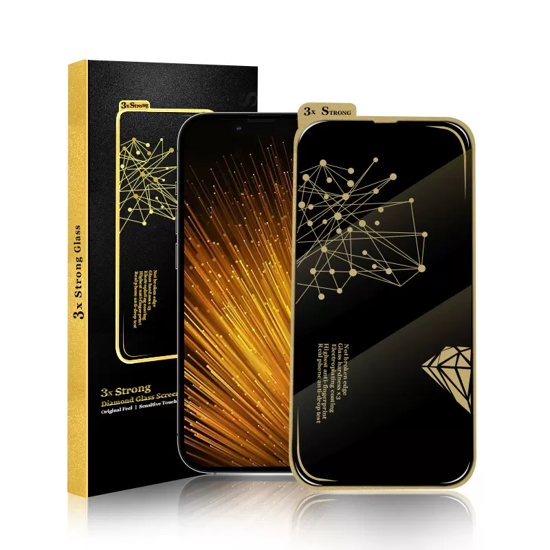 适用苹果钢化膜三强48KG压边全屏防爆电镀防指纹iPhone高清手机膜