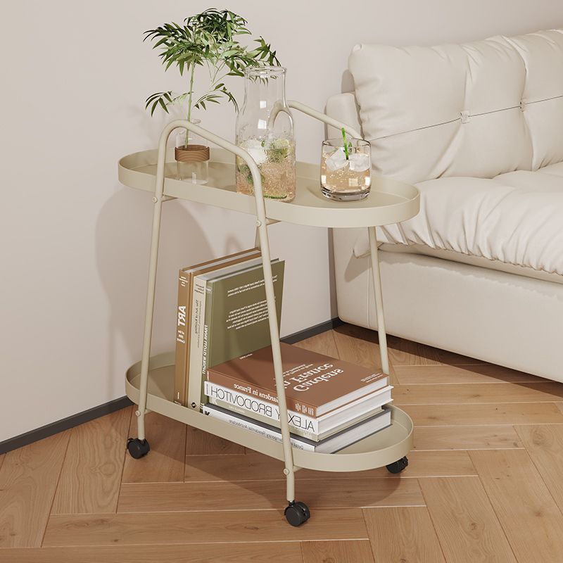 Cream móvil sala de estar sofá gabinete creativo moderno simple con ruedas mesa de té dormitorio cabecera carro pequeño estante