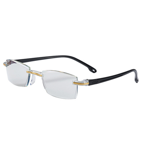 Black technology anti-blue light diamond cutting edge running street stall automatic zoom manufacturer wholesale reading glasses