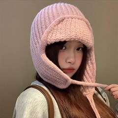 针织帽子女秋冬季川西毛线东北防风防寒冬天保暖雷锋帽护耳飞行帽