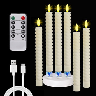 25-Year New Model Rechargeable Remote-Controlled Paraffin Long-Stem Electronic Candle Light Led Candle Christmas Bar Restaurant Decorative Light