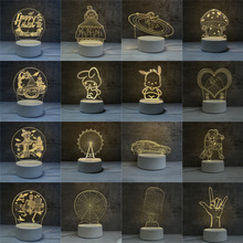 厂家 3D小夜灯网红创意小台灯活动小礼品奖品 圣诞节节礼物