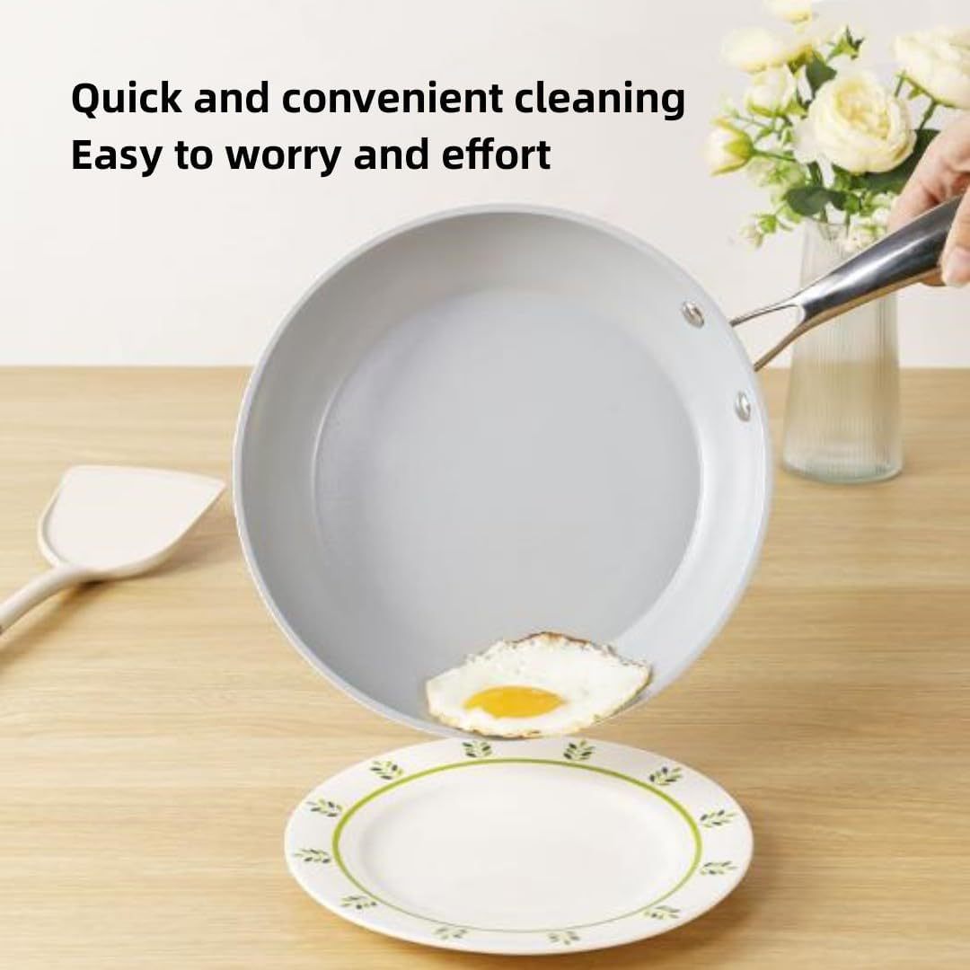 Conjunto de paneles de cerámica antiadherente conjunto completo de paneles de cocina de piso plano doméstico conjunto de cinco piezas de comercio exterior 12 piezas de cocina electromagnética