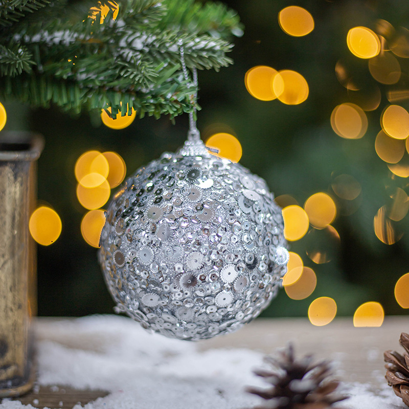 Árbol de navidad de plata suministros de navidad 10CM de espuma de navidad bola de navidad decoración del hogar colgante festival bola colgante de BRICOLAJE colgante