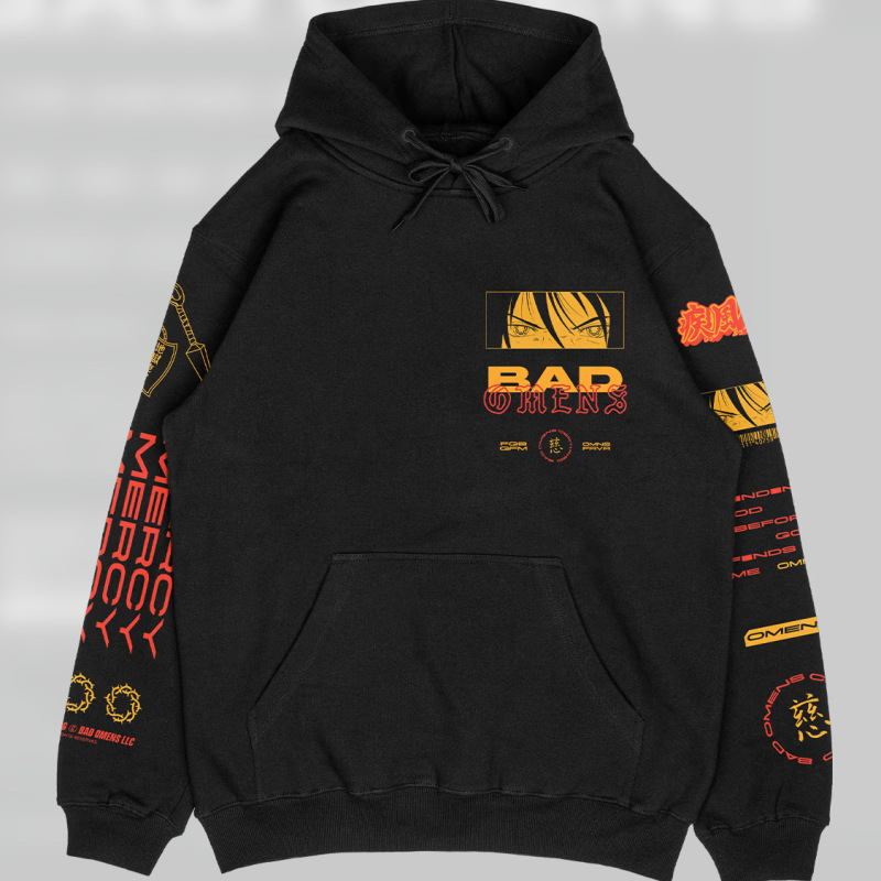 Badomens Same Style Printed Hoodie Sweatshirt European and American Rock Star Sweatshirt Sharingan Hoodie
