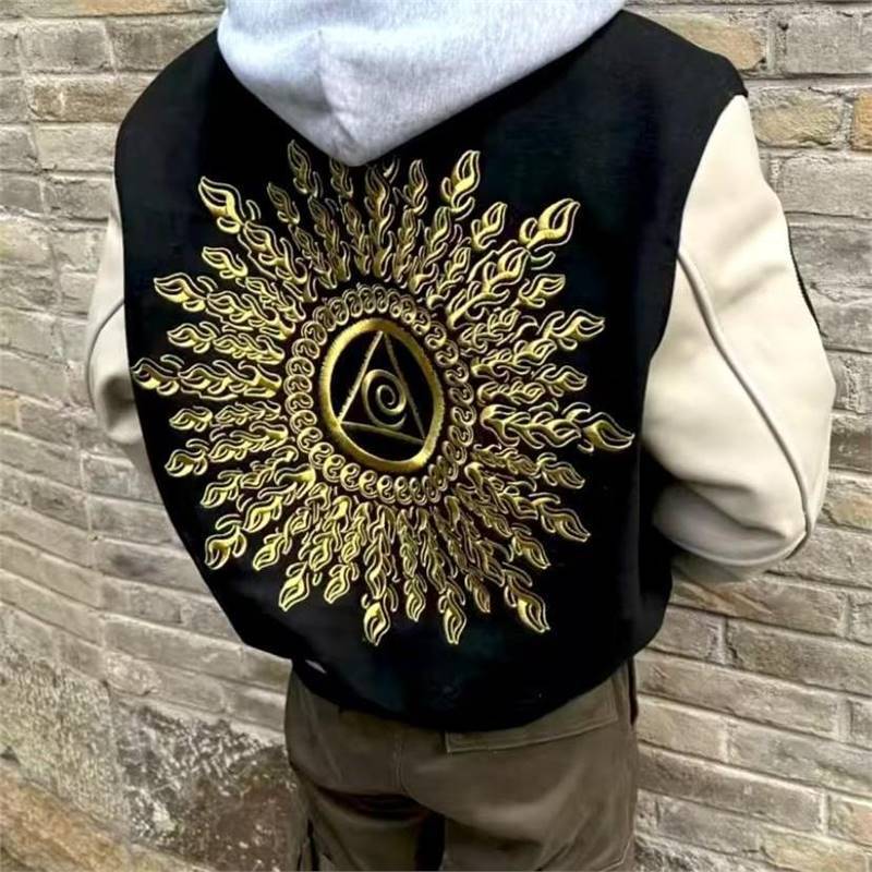 アメリカレトロst太陽光明の目刺繍野球服高街男女カップルネット赤同タイプジャケット|undefined