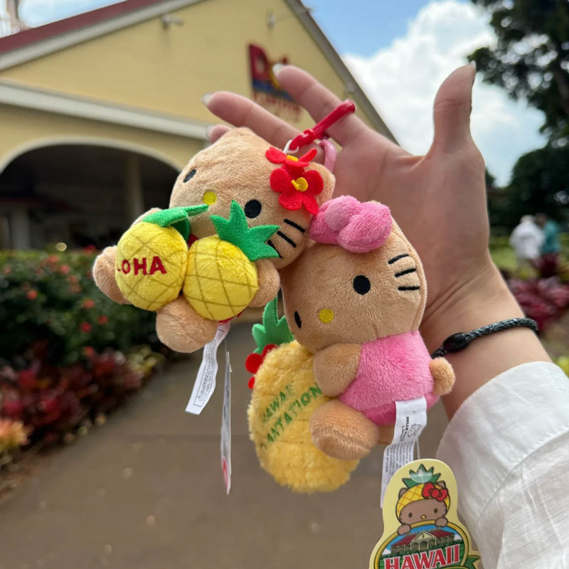 新款夏威夷系列hellokitty公仔挂件毛绒玩具kt猫黑皮包包挂饰玩偶|undefined