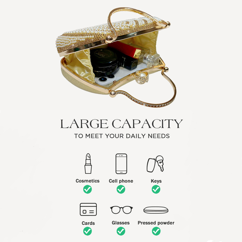 Damen Abendtasche Mit Perlen Und Strass Für Elegante Anlässe_voghion.com
