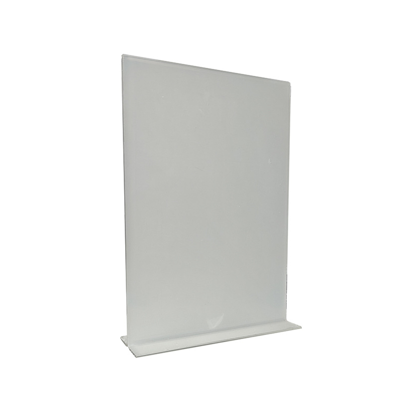 Tarjeta de escritorio acrílica en forma de T transparente A4 etiqueta de escritorio A5 tablero de visualización A6 mesa de mesa de bebidas tablero de precio