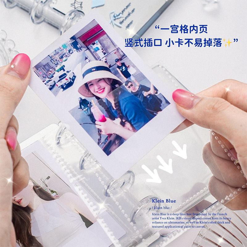 Nuevo álbum de hojas sueltas con espejo de lazo de novia, álbum de hojas sueltas de alto valor, álbum de almacenamiento de tarjetas pequeñas de ídolos