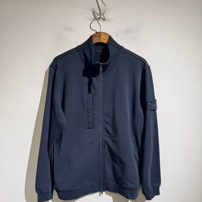 Aw American Street Style Stand Collar Jacket Loose Trendy Brand Retro Sweatshirt Jacket Navy Blue Warm Versatile Sweatshirt