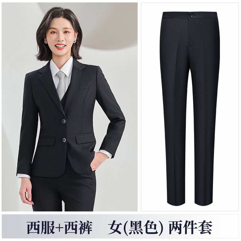高端免烫双扣西装套装男女款气质商务正装保险车行销售企业工作服|undefined
