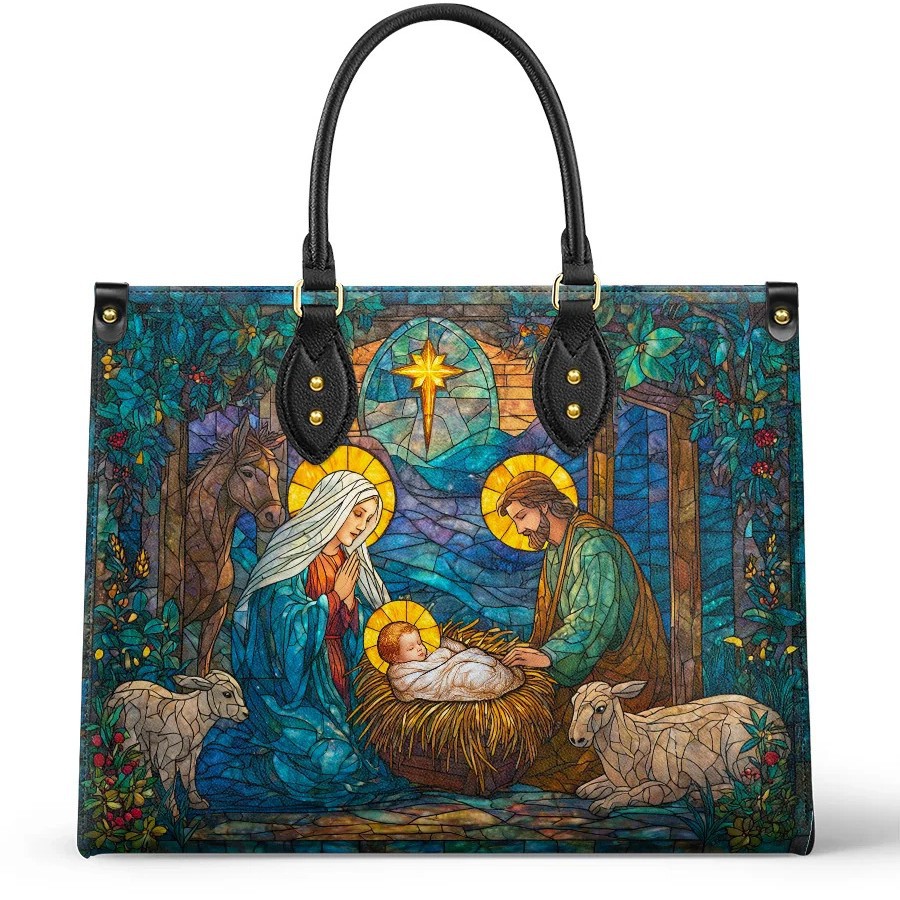 Women's Handbag - Faith & Purity Guardian Print PU Leather Shoulder & Crossbody Bag for Travel and Dating - Thumbnail 5