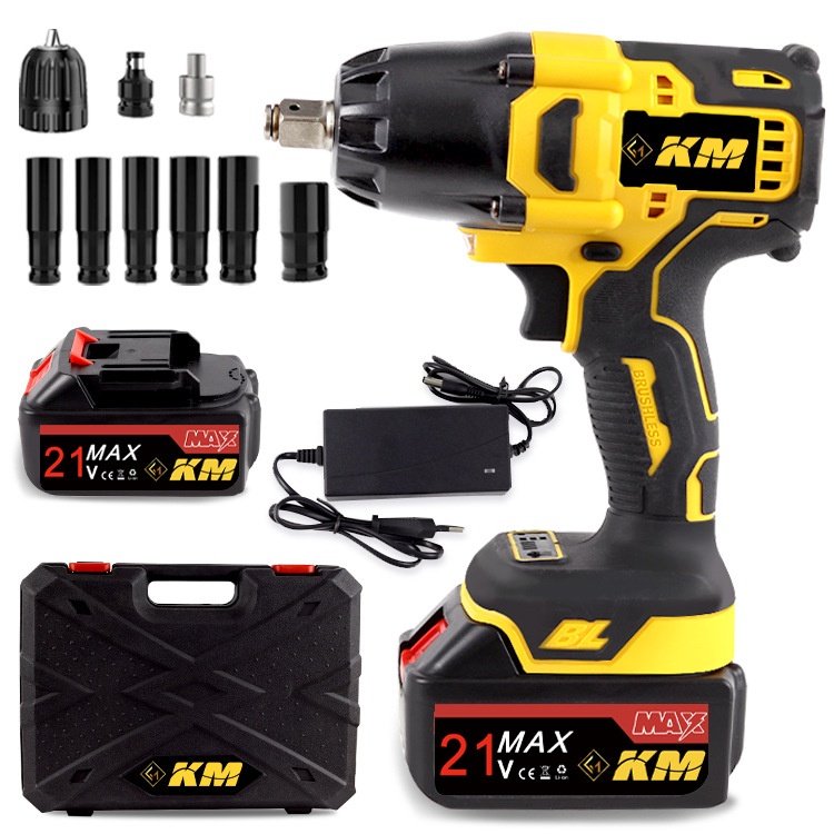 无刷电动扳手套筒大扭力锂电池充电冲击扳手汽修架子工电风炮套装