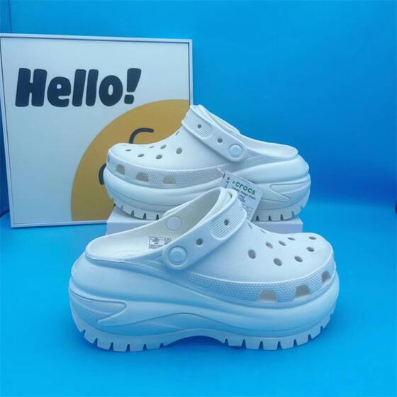 Cross Light Wheel Clogs Summer Women's Thick-Soled Heightening Non-Slip Beach Toe-Toe Korean Style Clogs