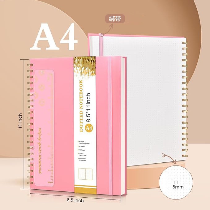Cuaderno de cuentas de matriz A4 cuaderno en blanco personalizado cuaderno de bobina de aire desmontable logotipo personalizado alto valor facial image 1
