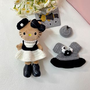 New Leopard Print Black Leather Hot Girl Baby Clothes Hellokitty Heart Buckle Long Leg Kt Bag Pendant Accessories Clearance