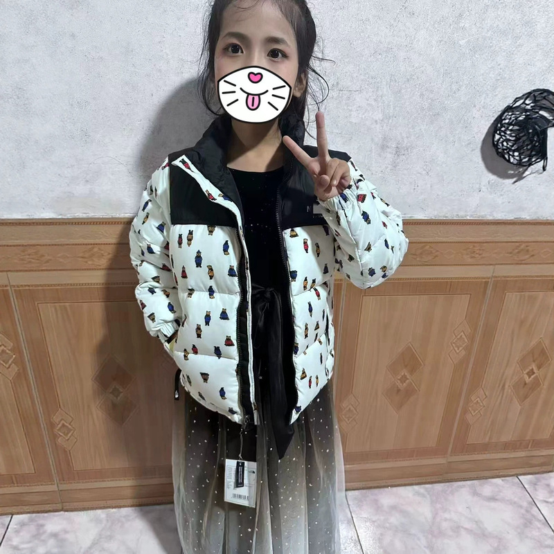 Cross-Border 1996 American Version Children's down Jacket Tnf White Duck down 700 Fill Children's Outdoor Warm down Jacket Coat