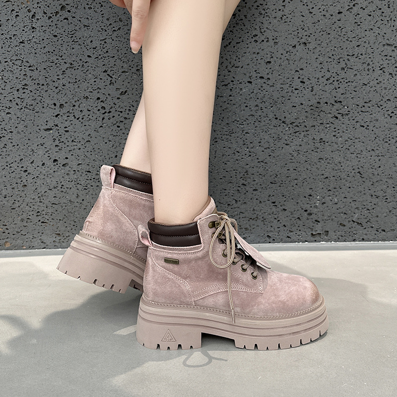 British Style Martin Boots Women Height Increasing Ankle Boots_voghion.com