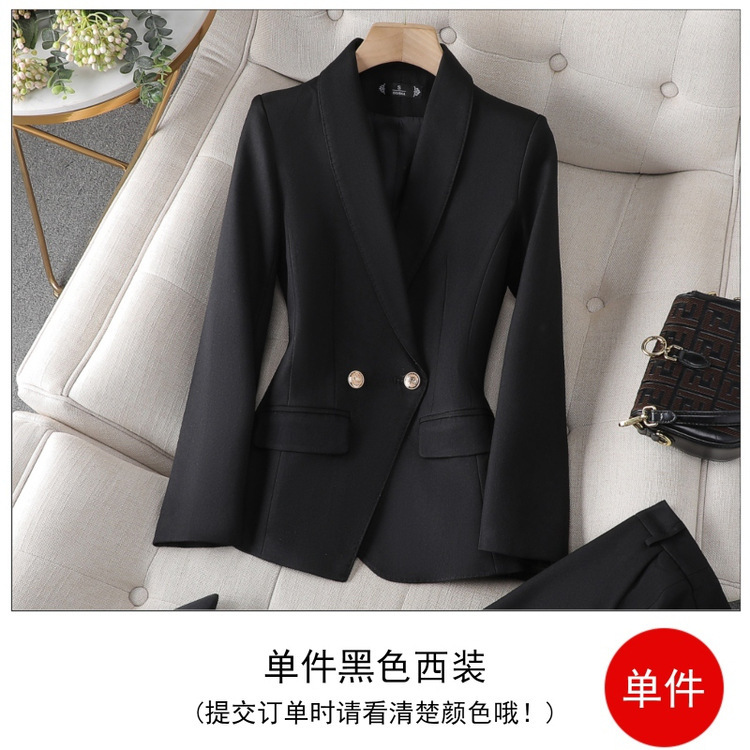 酒红色高端西装外套女春秋2025新款小个子职业正装气质西服两件套|undefined