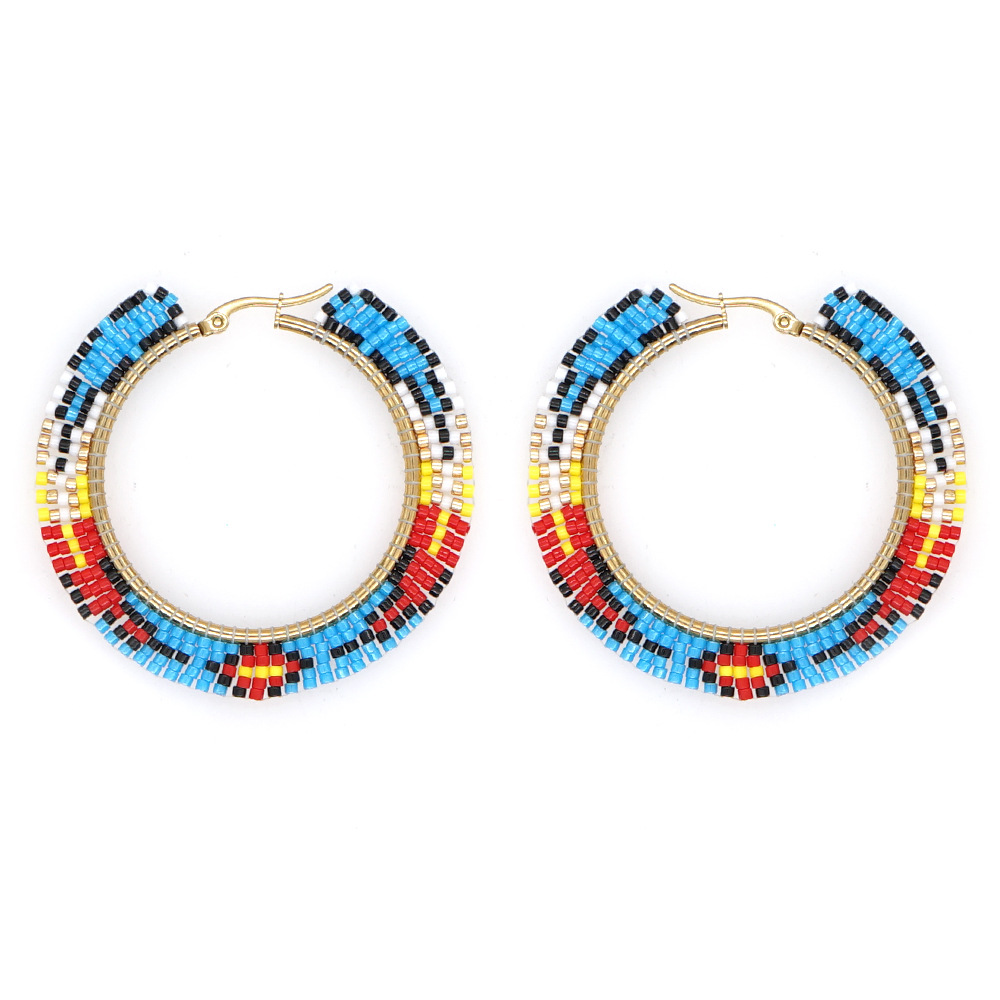 Mode Bloc De Couleur Perlé Des Boucles D'oreilles display picture 6