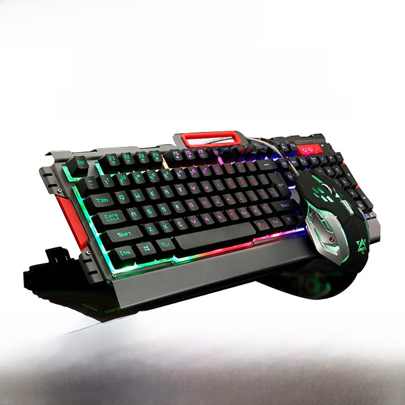 usb有线发光键盘鼠标套装  K33金属键盘套装 USB电竞游戏键鼠套装