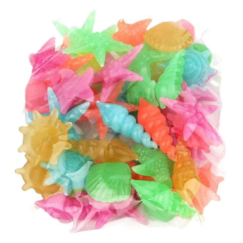 2-3 см светящаяся Раковина Морская звезда цвет пластиковый Искусственный аквариум флуоресцентный пейзаж Морской светящийся камень