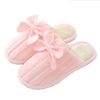 Demi-season comfortable keep warm slippers with bow for beloved platform, footwear, wholesale