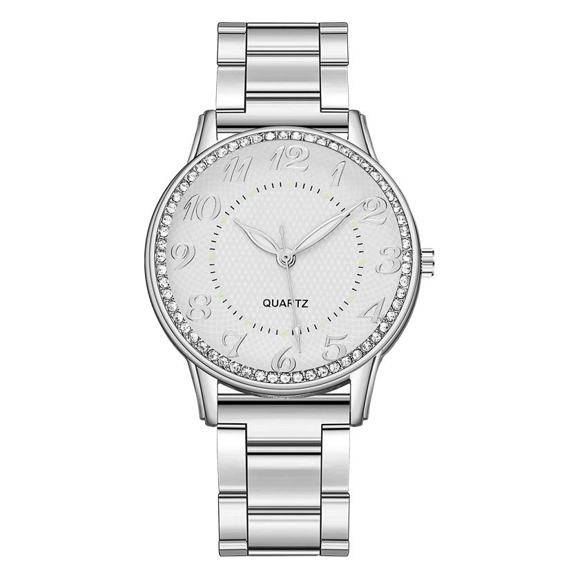 AliExpress popular diamante-incrustado luminoso reloj casual de las mujeres de negocios de acero correa de las mujeres reloj de cuarzo reloj fabricante al por mayor