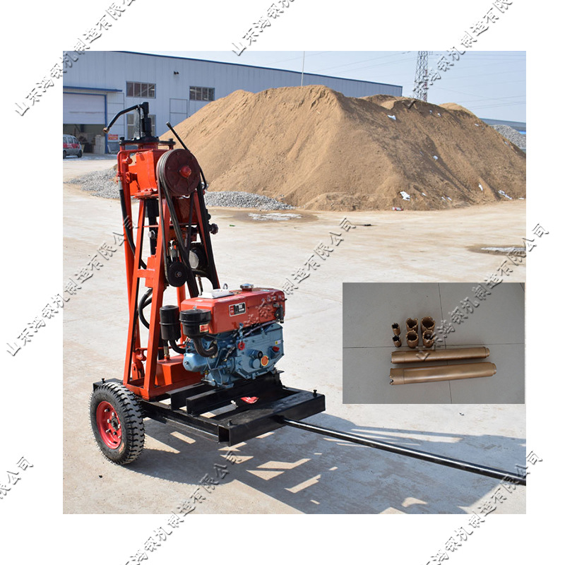 小型轻便地质勘探钻机便携式地球物理勘探钻孔机柴油石头钻眼设备
