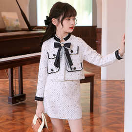 跨境批发童装新款女童休闲套装中大童小香风日系两件套韩版秋款潮