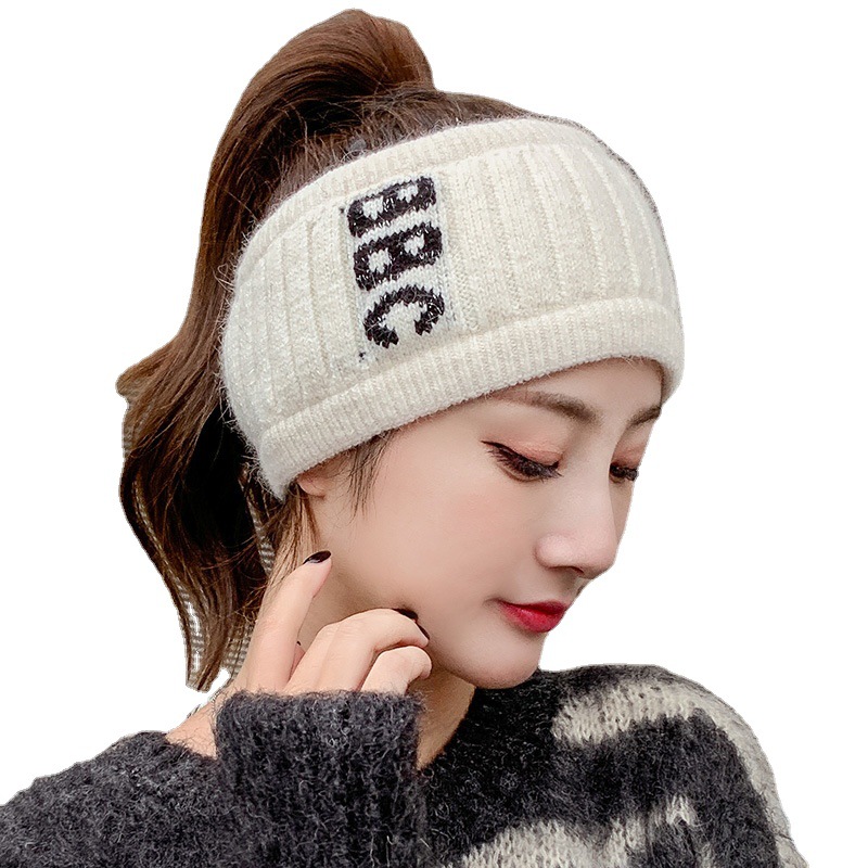 Korean-style Internet Trendy Empty-top Wool Cap Girls Autumn and Winter Thickened Warm Knitted Cap Outdoor Running Duck Tongue Hat