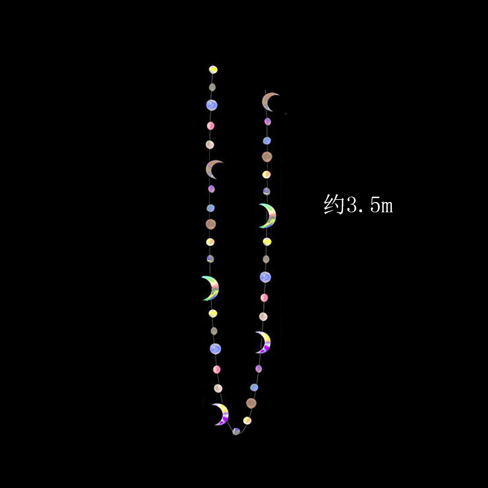 Transfronterizo NUEVO LÁSER estrella Luna colgante Día de San Valentín accesorios de decoración de fiesta de cumpleaños