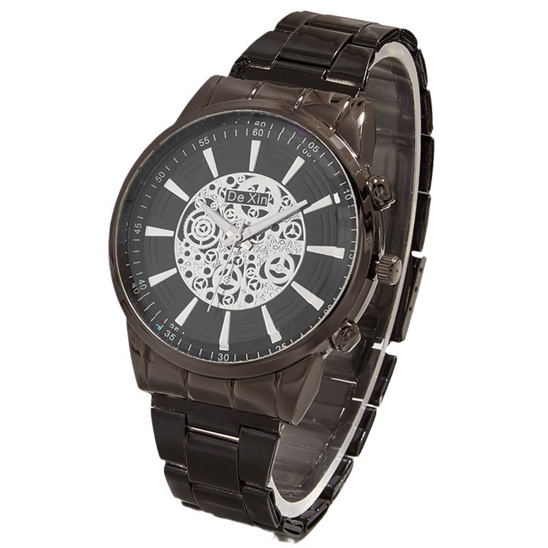 Cross-border Venta caliente hombres de acero Correa reloj de negocios casual luminoso cuarzo reloj de los hombres en stock