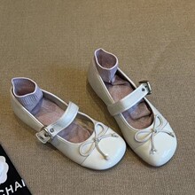 时尚百搭蝴蝶结平底玛丽珍鞋子女2025年春夏新款学院风配裙子单鞋