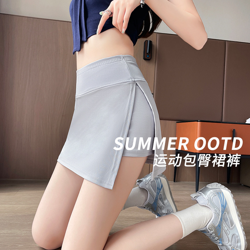 Women's Summer 2025 New Slimming Spring and Autumn Side Slit Anti-Exposure A-Line Hip-Hugging Sports Short Skirt Pants Women's Summer 2025 New Slimming Spring and Autumn Side Slit Anti-Exposure A-Line Hip-Hugging Sports Short Skirt Pants