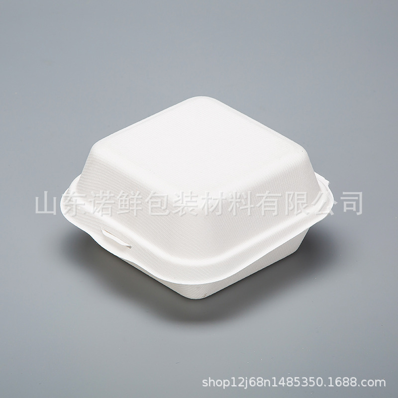 一次性饭盒可降解纸浆餐盒带盖连体打包外卖盒食品级便当盒可降解|undefined