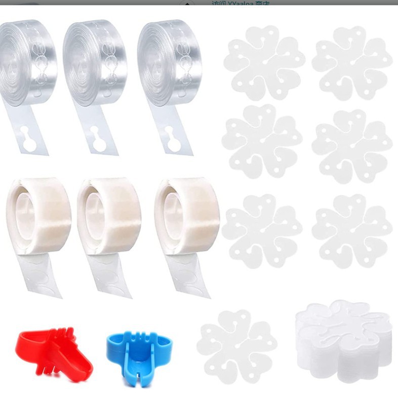 28 kits de arco de globo, 3 rollos de papel y 3 pegatinas de dispensación y 2 herramientas de atado de globos y 20