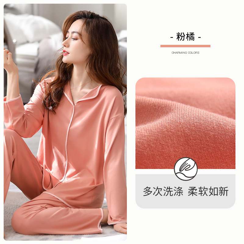 2023 nuevos pijamas de primavera y otoño las mujeres 100% algodón inicio desgaste manga larga alto sentido traje