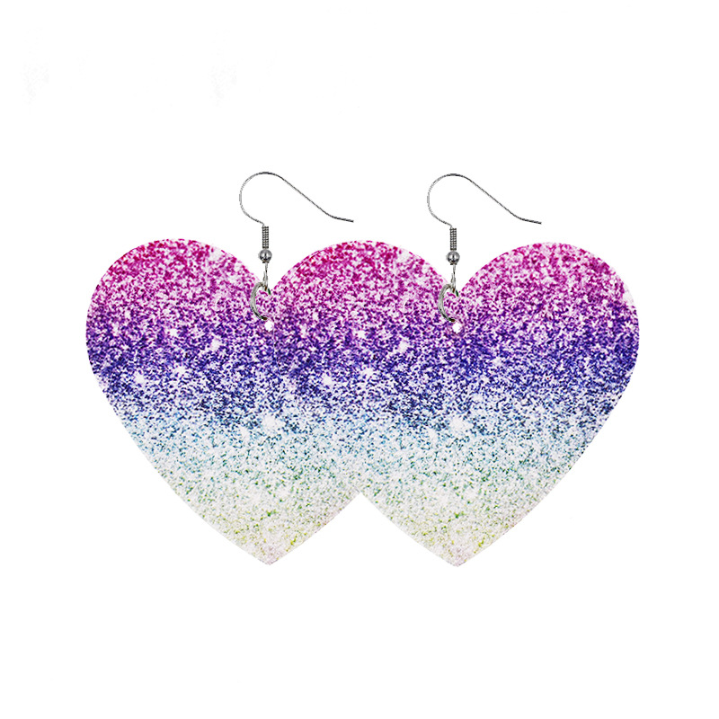 1 Pair Lady Streetwear Letter Heart Shape Pu Leather Drop Earrings display picture 23