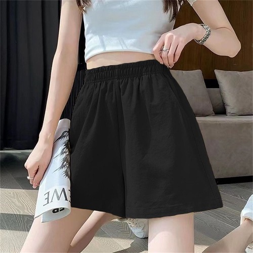 Ins-style ice silk women's summer exercise shorts, Korean version for female students, loose and slimming, versatile straight-leg thin casual pants