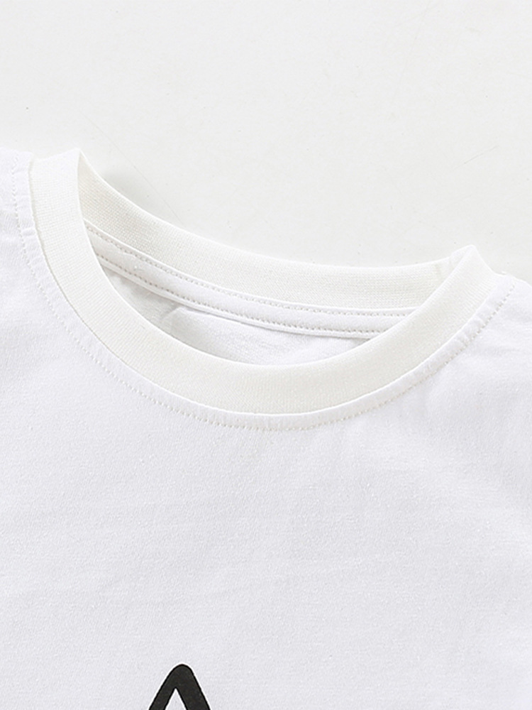 Malwee traje para niños verano nuevo estilo europeo y americano casual cuello redondo manga corta cintura elástica pantalones de dos piezas